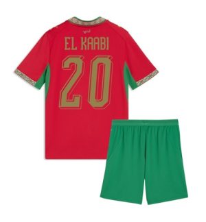 Marokko Ayoub El Kaabi #20 Thuis tenue Kids WK 2026 Voetbalshirt + Shorts Set Marokko Ayoub El Kaabi #20 Thuis tenue Kids WK 2026 Voetbalshirt + Shorts Set