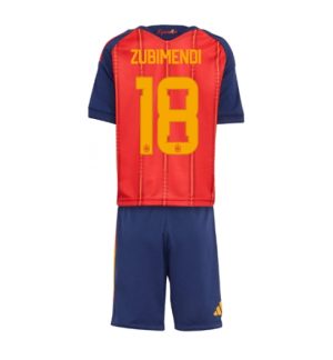Spanje Martin Zubimendi #18 Thuis tenue Kids WK 2026 Voetbalshirt + Shorts Set