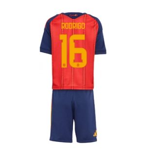 Spanje Rodri Hernandez #16 Thuis tenue Kids WK 2026 Voetbalshirt + Shorts Set