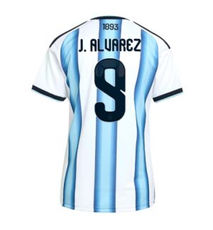 Argentinië Julian Alvarez #9 Thuis tenue Dames WK 2026 Korte Mouw Voetbalshirt