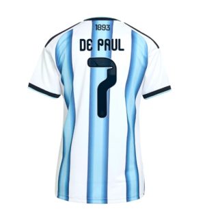Argentinië Rodrigo De Paul #7 Thuis tenue Dames WK 2026 Korte Mouw Voetbalshirt