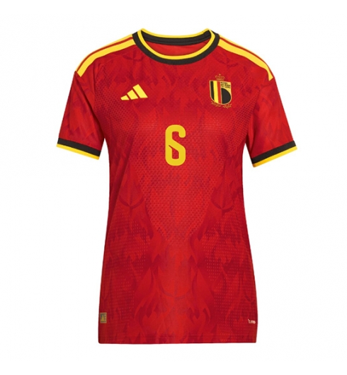 België Axel Witsel #6 Thuis tenue Dames WK 2026 Korte Mouw Voetbalshirt 2 België Axel Witsel #6 Thuis tenue Dames WK 2026 Korte Mouw Voetbalshirt 2