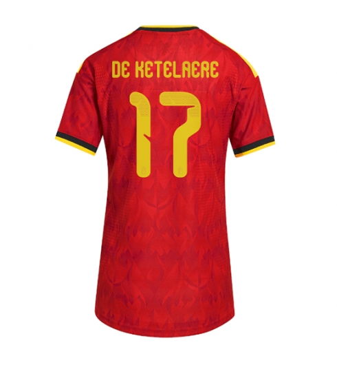 België Charles De Ketelaere #17 Thuis tenue Dames WK 2026 Korte Mouw Voetbalshirt België Charles De Ketelaere #17 Thuis tenue Dames WK 2026 Korte Mouw Voetbalshirt