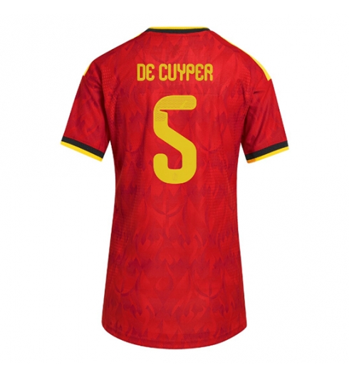 België Maxim De Cuyper #5 Thuis tenue Dames WK 2026 Korte Mouw Voetbalshirt België Maxim De Cuyper #5 Thuis tenue Dames WK 2026 Korte Mouw Voetbalshirt