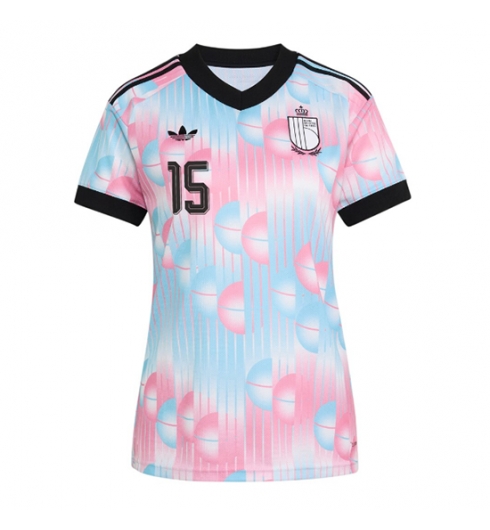 België Thomas Meunier #15 Uit tenue Dames WK 2026 Korte Mouw Voetbalshirt 2 België Thomas Meunier #15 Uit tenue Dames WK 2026 Korte Mouw Voetbalshirt 2