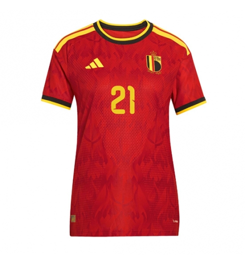 België Timothy Castagne #21 Thuis tenue Dames WK 2026 Korte Mouw Voetbalshirt 2 België Timothy Castagne #21 Thuis tenue Dames WK 2026 Korte Mouw Voetbalshirt 2