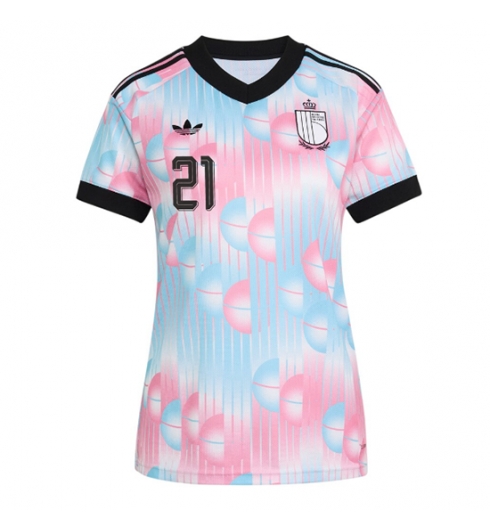 België Timothy Castagne #21 Uit tenue Dames WK 2026 Korte Mouw Voetbalshirt 2 België Timothy Castagne #21 Uit tenue Dames WK 2026 Korte Mouw Voetbalshirt 2