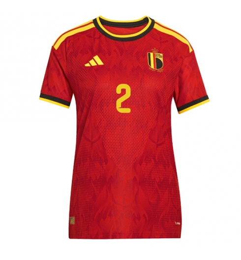 België Zeno Debast #2 Thuis tenue Dames WK 2026 Korte Mouw Voetbalshirt 2 België Zeno Debast #2 Thuis tenue Dames WK 2026 Korte Mouw Voetbalshirt 2