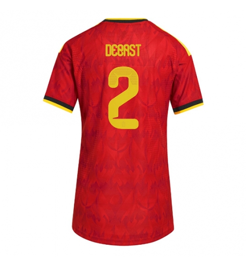 België Zeno Debast #2 Thuis tenue Dames WK 2026 Korte Mouw Voetbalshirt België Zeno Debast #2 Thuis tenue Dames WK 2026 Korte Mouw Voetbalshirt