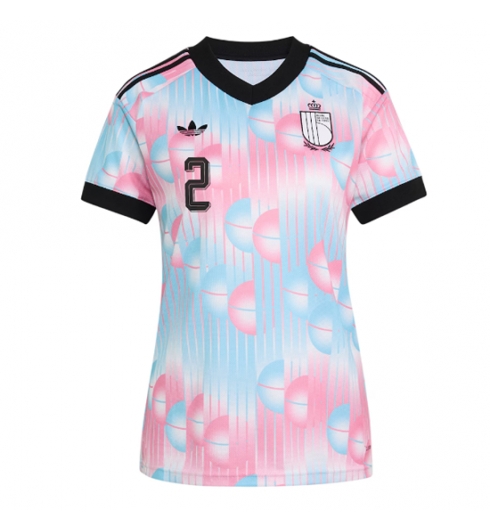 België Zeno Debast #2 Uit tenue Dames WK 2026 Korte Mouw Voetbalshirt 2 België Zeno Debast #2 Uit tenue Dames WK 2026 Korte Mouw Voetbalshirt 2