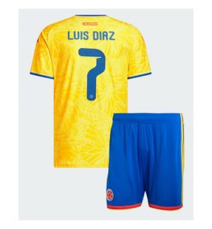 Colombia Luis Diaz #7 Thuis tenue Kids WK 2026 Voetbalshirt + Shorts Set
