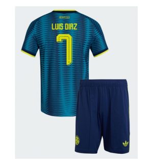 Colombia Luis Diaz #7 Uit tenue Kids WK 2026 Voetbalshirt + Shorts Set