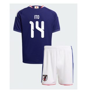 Japan Junya Ito #14 Thuis tenue Kids WK 2026 Voetbalshirt + Shorts Set