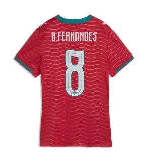 Portugal Bruno Fernandes #8 Thuis tenue Dames WK 2026 Korte Mouw Voetbalshirt