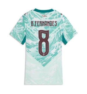 Portugal Bruno Fernandes #8 Uit tenue Dames WK 2026 Korte Mouw Voetbalshirt