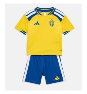 Zweden Thuis tenue Kids WK 2026 Voetbalshirt + Shorts Set