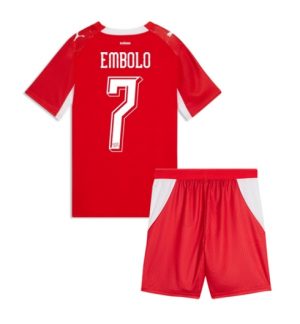 Zwitserland Breel Embolo #7 Thuis tenue Kids WK 2026 Voetbalshirt + Shorts Set