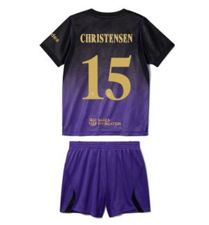 Barcelona Andreas Christensen #15 Uit tenue Kids 2026-27 Korte Mouw Voetbalshirt (+ broek) Barcelona Andreas Christensen #15 Uit tenue Kids 2026-27 Korte Mouw Voetbalshirt (+ broek)