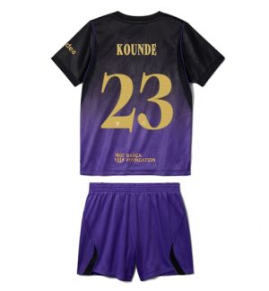 Barcelona Jules Kounde #23 Uit tenue Kids 2026-27 Korte Mouw Voetbalshirt (+ broek) Barcelona Jules Kounde #23 Uit tenue Kids 2026-27 Korte Mouw Voetbalshirt (+ broek)